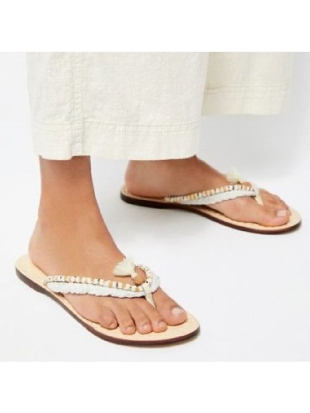 NIB Free People Beaded Tassel Sandals 10| Cottagecore Ethereal Boho Indie Sleaze - Picture 2 of 16